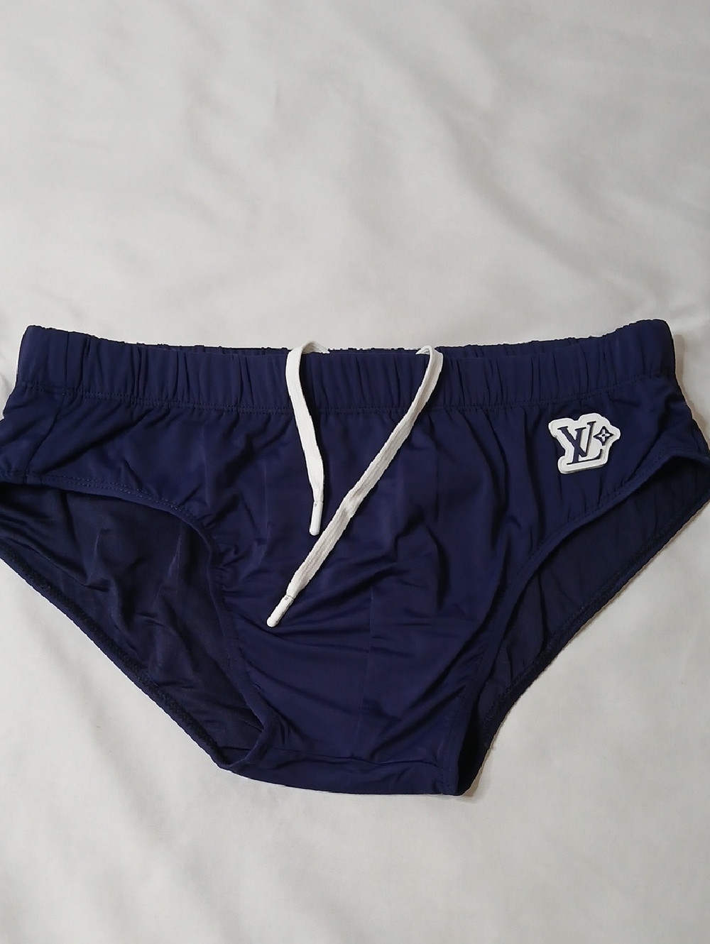 Louis Vuitton Navy Swim Briefs with White Drawstring
